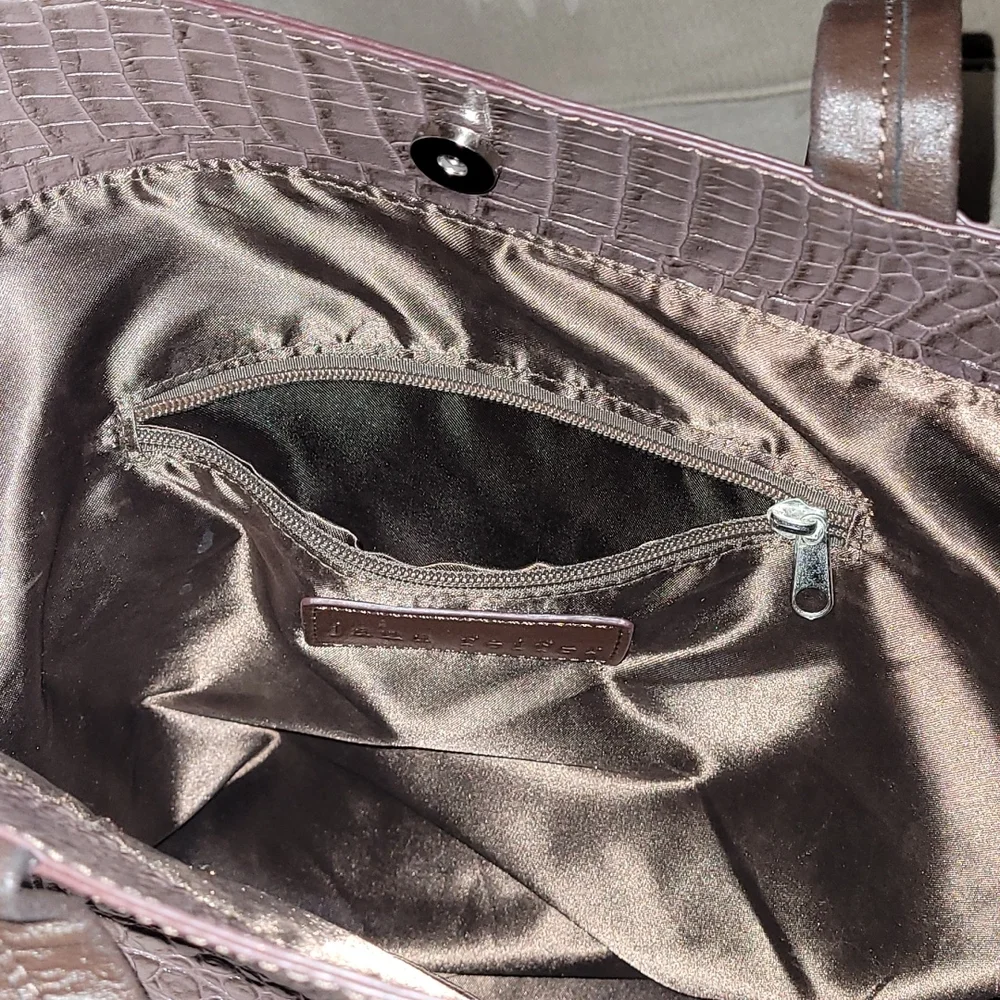 Jana Feifer Purse Leather & Faux Alligator/Crocodile/Snakeskin Print - Picture 3 of 6